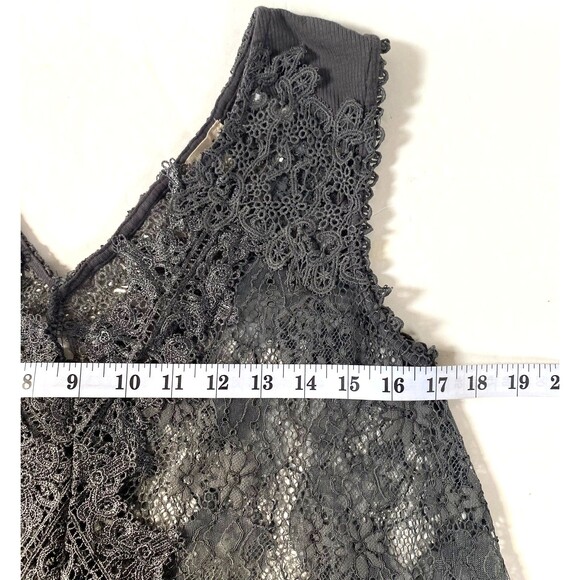 POL Lace Peplum Tank Tunic Womens Size Small Steel Gray Silver Threading BWT252 - Picture 13 of 16